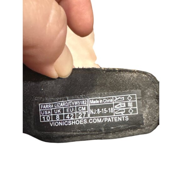 Vionic Womens Farra Black Lizard Sandals Size 10 Adjustable Straps Orthotic Supp - Picture 6 of 8